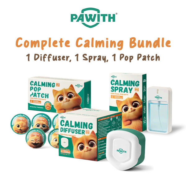 Pawith Cat Calming | Pheromone Diffuser Spray Patch for Cat Stress Relief | SG Authorised Distributor | 100% Authentic
