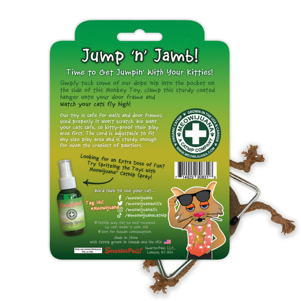 Jump 'n' Jamb Hanging Monkey Refillable Cat Toy